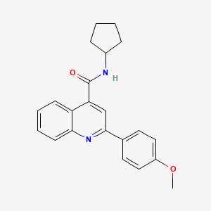 molecular formula C22H22N2O2 B5626487 N-cyclopentyl-2-(4-methoxyphenyl)quinoline-4-carboxamide 