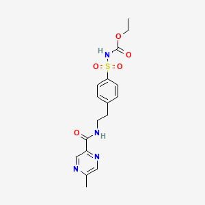 molecular formula C17H20N4O5S B562653 Ethyl (4-{2-[(5-methylpyrazine-2-carbonyl)amino]ethyl}benzene-1-sulfonyl)carbamate CAS No. 1076198-09-8