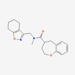 molecular formula C20H24N2O3 B5626542 N-methyl-N-(4,5,6,7-tetrahydro-1,2-benzisoxazol-3-ylmethyl)-2,3,4,5-tetrahydro-1-benzoxepine-4-carboxamide 