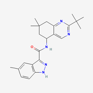 molecular formula C23H29N5O B5626626 N-(2-tert-butyl-7,7-dimethyl-5,6,7,8-tetrahydroquinazolin-5-yl)-5-methyl-1H-indazole-3-carboxamide 