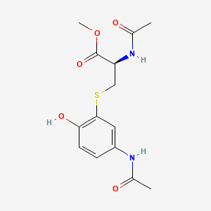 molecular formula C14H18N2O5S B562678 3-(N-Acetyl-L-cystein-S-yl) Acetaminophen Methyl Ester CAS No. 1391068-08-8