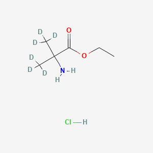 molecular formula C6H14ClNO2 B562699 Ethyl 2-Amino-2-methyl-1-propionate-d6 Hydrochloride CAS No. 1189862-01-8