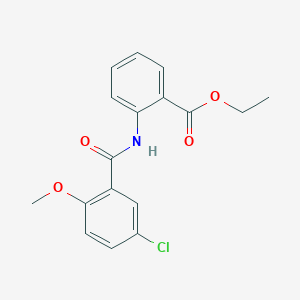 molecular formula C17H16ClNO4 B5627217 Ethyl 2-(5-chloro-2-methoxybenzamido)benzoate 
