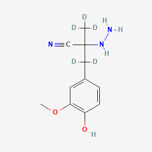 2-Hydrazino-alpha-(4-hydroxy-3-methoxybenzyl)propionitrile-d5