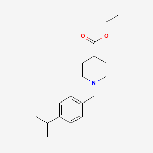 molecular formula C18H27NO2 B5627355 Ethyl 1-[(4-propan-2-ylphenyl)methyl]piperidine-4-carboxylate 