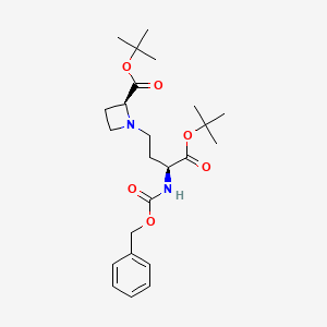 tert-Butyl (2S)-1-[(3S)-3-{[(benzyloxy)carbonyl]amino}-4-tert-butoxy-4-oxobutyl]azetidine-2-carboxylate