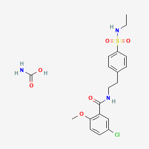molecular formula C19H24ClN3O6S B562759 carbamic acid;5-chloro-N-[2-[4-(ethylsulfamoyl)phenyl]ethyl]-2-methoxybenzamide CAS No. 14511-59-2