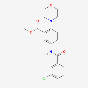 molecular formula C19H19ClN2O4 B5627636 METHYL 5-(3-CHLOROBENZAMIDO)-2-(MORPHOLIN-4-YL)BENZOATE 