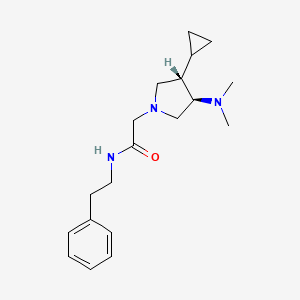 molecular formula C19H29N3O B5627643 2-[(3S,4R)-3-cyclopropyl-4-(dimethylamino)pyrrolidin-1-yl]-N-(2-phenylethyl)acetamide 