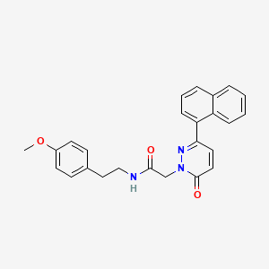 molecular formula C25H23N3O3 B5627694 N~1~-(4-methoxyphenethyl)-2-[3-(1-naphthyl)-6-oxo-1(6H)-pyridazinyl]acetamide 