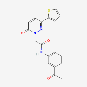 molecular formula C18H15N3O3S B5627873 N-(3-acetylphenyl)-2-(6-oxo-3-(thiophen-2-yl)pyridazin-1(6H)-yl)acetamide 