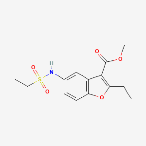 molecular formula C14H17NO5S B5627943 Methyl 2-ethyl-5-(ethylsulfonylamino)-1-benzofuran-3-carboxylate 