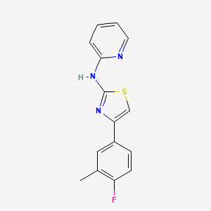 molecular formula C15H12FN3S B5627983 N-[4-(4-fluoro-3-methylphenyl)-1,3-thiazol-2-yl]pyridin-2-amine 