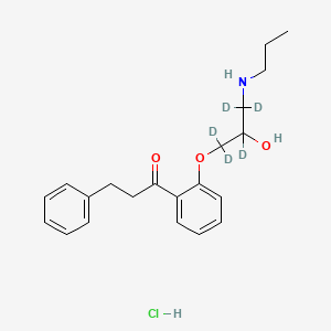 molecular formula C21H28ClNO3 B562814 Propafenone-d5 Hydrochloride CAS No. 1346605-05-7