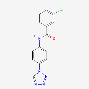 molecular formula C14H10ClN5O B5628235 3-chloro-N-[4-(tetrazol-1-yl)phenyl]benzamide 