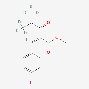 molecular formula C15H17FO3 B562828 Ethyl 3-(4-Fluorophenyl)-2-(2-methylpropionyl)propenoate-d6 CAS No. 1185241-64-8