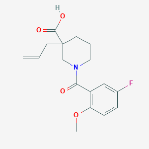 molecular formula C17H20FNO4 B5628301 3-allyl-1-(5-fluoro-2-methoxybenzoyl)-3-piperidinecarboxylic acid 