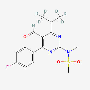 molecular formula C16H18FN3O3S B562833 N-(4-(4-Fluorophenyl)-5-formyl-6-isopropylpyrimidin-2-yl)-N-methylmethanesulfonamide-d6 CAS No. 1216862-95-1