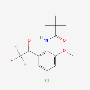 molecular formula C14H15ClF3NO3 B562842 N-(4-Chloro-2-trifluoroacetyl-6-methoxyphenyl)-2,2-dimethylpropanamide CAS No. 1076199-86-4