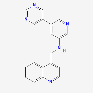 molecular formula C19H15N5 B562849 3-(4-Methylquinolinylamino)-5-(3-pyrimidinyl)pyridine CAS No. 1076198-59-8