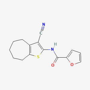 molecular formula C15H14N2O2S B5628501 N~2~-(3-CYANO-5,6,7,8-TETRAHYDRO-4H-CYCLOHEPTA[B]THIOPHEN-2-YL)-2-FURAMIDE 