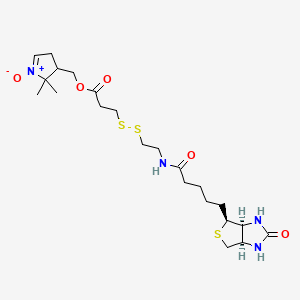 B562865 (2,2-Dimethyl-1-oxo-3,4-dihydro-2H-1lambda~5~-pyrrol-3-yl)methyl 3-{[2-({5-[(3aS,4S,6aR)-2-oxohexahydro-1H-thieno[3,4-d]imidazol-4-yl]pentanoyl}amino)ethyl]disulfanyl}propanoate CAS No. 1255087-87-6