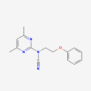 molecular formula C15H16N4O B5628685 N-CYANO-4,6-DIMETHYL-N-(2-PHENOXYETHYL)PYRIMIDIN-2-AMINE 