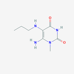molecular formula C8H14N4O2 B056287 6-AMINO-5-PROPYLAMINO-1-METHYLURACIL CAS No. 125092-42-4