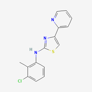 molecular formula C15H12ClN3S B5628706 N-(3-chloro-2-methylphenyl)-4-pyridin-2-yl-1,3-thiazol-2-amine 