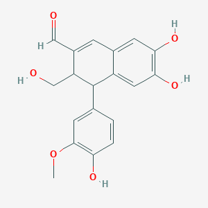 molecular formula C19H18O6 B562872 6,7-Dihydroxy-4-(4-hydroxy-3-methoxyphenyl)-3-(hydroxymethyl)-3,4-dihydronaphthalene-2-carbaldehyde CAS No. 1186021-77-1
