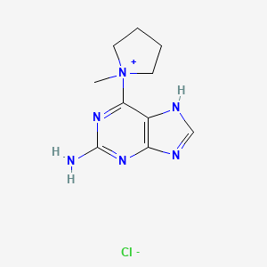 molecular formula C10H15ClN6 B562873 1-(2-Amino-7H-purin-6-YL)-1-methyl-pyrrolidinium chloride CAS No. 680622-68-8