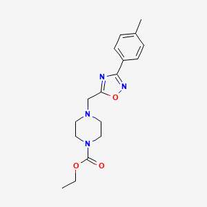 molecular formula C17H22N4O3 B5629042 ETHYL 4-{[3-(4-METHYLPHENYL)-1,2,4-OXADIAZOL-5-YL]METHYL}TETRAHYDRO-1(2H)-PYRAZINECARBOXYLATE 