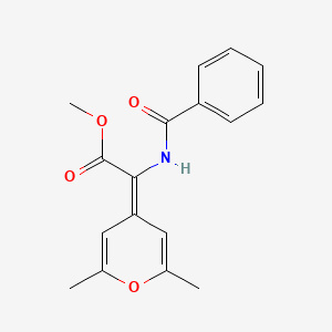 molecular formula C17H17NO4 B5629082 Methyl 2-benzamido-2-(2,6-dimethylpyran-4-ylidene)acetate 