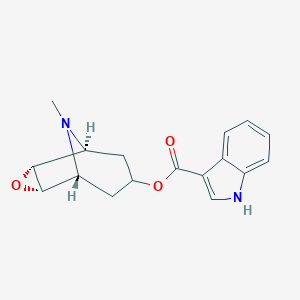 molecular formula C17H18N2O3 B056292 [(1S,2R,4S,5R)-9-methyl-3-oxa-9-azatricyclo[3.3.1.02,4]nonan-7-yl] 1H-indole-3-carboxylate CAS No. 122732-06-3