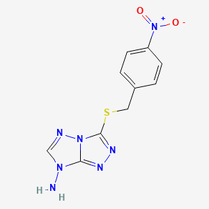 molecular formula C10H9N7O2S B5629228 3-[(4-nitrobenzyl)thio]-7H-[1,2,4]triazolo[4,3-b][1,2,4]triazol-7-amine 