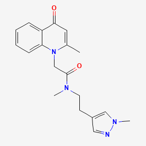 molecular formula C19H22N4O2 B5629286 N-methyl-2-(2-methyl-4-oxoquinolin-1(4H)-yl)-N-[2-(1-methyl-1H-pyrazol-4-yl)ethyl]acetamide 