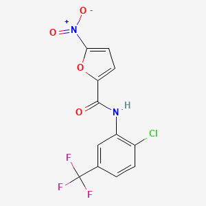 molecular formula C12H6ClF3N2O4 B5629324 N-[2-chloro-5-(trifluoromethyl)phenyl]-5-nitrofuran-2-carboxamide 