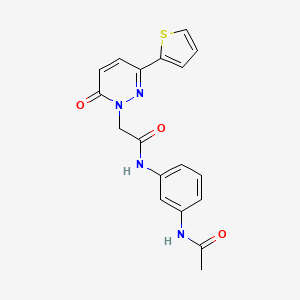 molecular formula C18H16N4O3S B5629594 N-[3-(acetylamino)phenyl]-2-[6-oxo-3-(thiophen-2-yl)pyridazin-1(6H)-yl]acetamide 