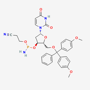 3-[amino-[(2R,3S,5R)-2-[[bis(4-methoxyphenyl)-phenylmethoxy]methyl]-5-(2,4-dioxopyrimidin-1-yl)oxolan-3-yl]oxyphosphanyl]oxypropanenitrile
