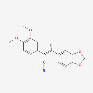 molecular formula C18H15NO4 B5629720 (2Z)-3-(2H-1,3-BENZODIOXOL-5-YL)-2-(3,4-DIMETHOXYPHENYL)PROP-2-ENENITRILE 