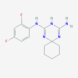 molecular formula C14H17F2N5 B5629947 N~4~-(2,4-difluorophenyl)-1,3,5-triazaspiro[5.5]undeca-1,3-diene-2,4-diamine 