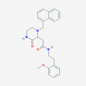 molecular formula C26H29N3O3 B5630117 N-[2-(2-methoxyphenyl)ethyl]-2-[1-(naphthalen-1-ylmethyl)-3-oxopiperazin-2-yl]acetamide 