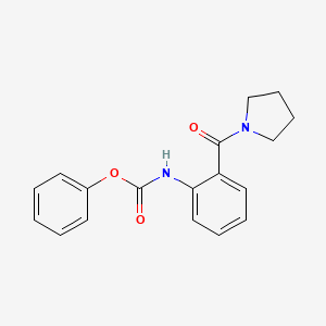 molecular formula C18H18N2O3 B5630327 phenyl N-[2-(pyrrolidine-1-carbonyl)phenyl]carbamate 