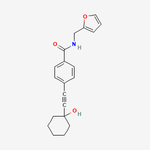 molecular formula C20H21NO3 B5630592 N-(furan-2-ylmethyl)-4-[2-(1-hydroxycyclohexyl)ethynyl]benzamide 