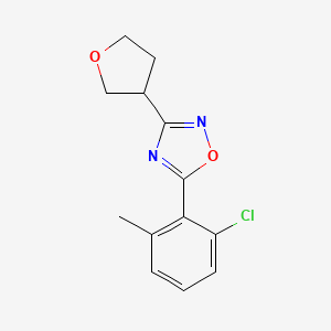 molecular formula C13H13ClN2O2 B5630669 5-(2-Chloro-6-methylphenyl)-3-(oxolan-3-yl)-1,2,4-oxadiazole 
