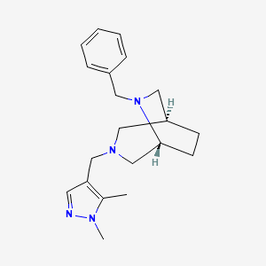 molecular formula C20H28N4 B5630867 (1S,5R)-6-benzyl-3-[(1,5-dimethylpyrazol-4-yl)methyl]-3,6-diazabicyclo[3.2.2]nonane 