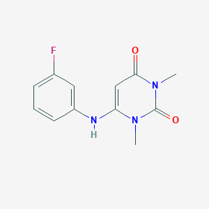 molecular formula C12H12FN3O2 B5630872 6-(3-Fluoroanilino)-1,3-dimethylpyrimidine-2,4-dione 