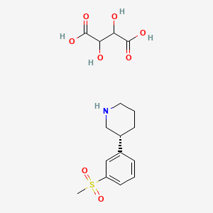 2,3-dihydroxybutanedioic acid;(3R)-3-(3-methylsulfonylphenyl)piperidine
