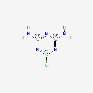 molecular formula C3H4ClN5 B563095 去乙基去异丙基阿特拉津-13C3 CAS No. 1216850-33-7