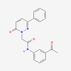 molecular formula C20H17N3O3 B5630972 N-(3-acetylphenyl)-2-(6-oxo-3-phenylpyridazin-1(6H)-yl)acetamide 